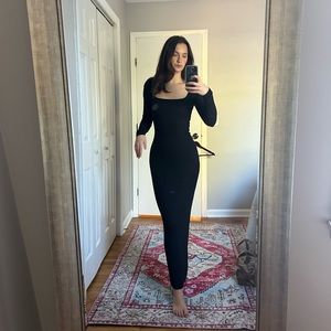 Long Sleeved Black Skims Dress